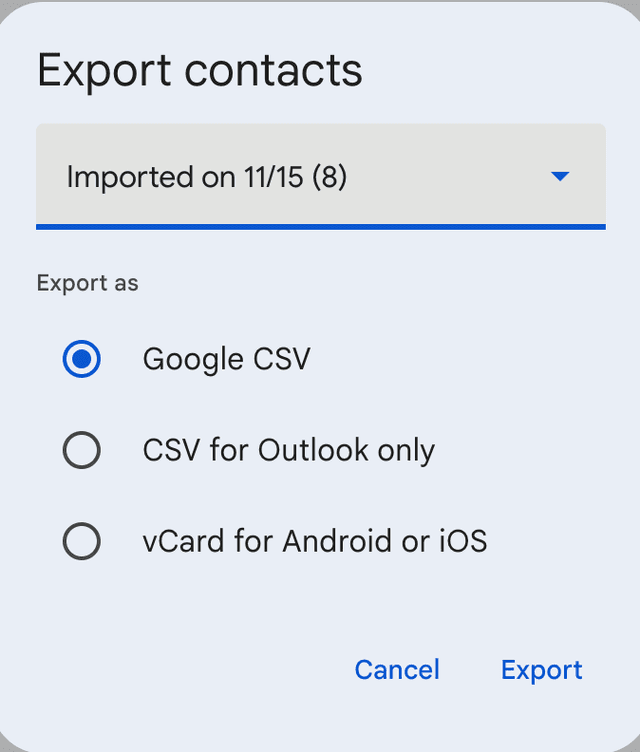 Export as CSV
